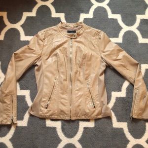 Express vegan leather peplum jacket
